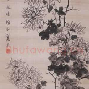 1892年 朱偁《花卉屏》国画花鸟画作品图片鉴赏