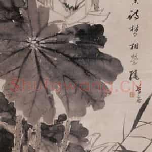 1892年 朱偁《花卉屏》国画花鸟画作品图片鉴赏
