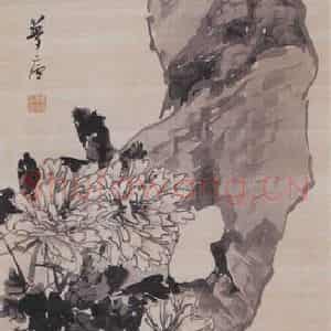 1892年 朱偁《花卉屏》国画花鸟画作品图片鉴赏