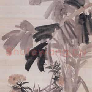 1892年 朱偁《花卉屏》国画花鸟画作品图片鉴赏