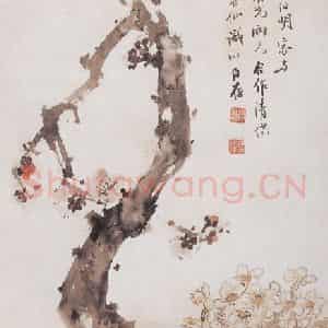 1923年 高奇峰《清供图》国画花鸟作品图片鉴赏