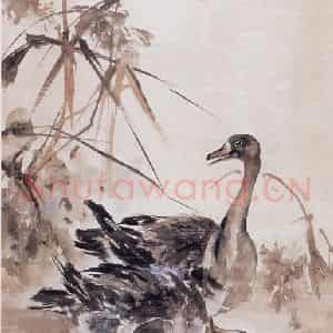 1927年 高奇峰《芦雁图》国画花鸟作品图片鉴赏