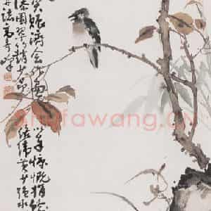 1931年 高奇峰《秋趣》国画花鸟作品图片鉴赏
