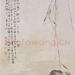 1916年 高剑父《鹡鸰》国画花鸟作品图片鉴赏