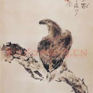 高剑僧《松鹰图》国画花鸟作品图片鉴赏