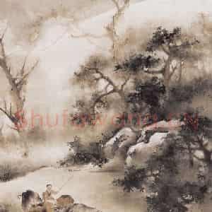 高剑僧《牧归》国画山水作品图片鉴赏