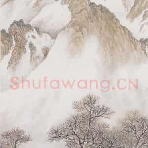黎葛民《山村积雪图》国画山水作品图片鉴赏