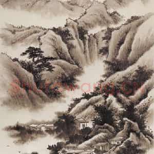 1959年 何漆园《山居图》国画山水作品图片鉴赏