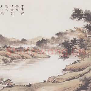 1965年 何漆园《沙头角》国画山水作品图片鉴赏