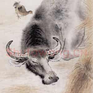 1960年 方人定《耕罢》国画花鸟作品图片鉴赏