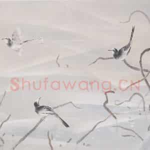 1941年 苏卧农《薄冰》国画花鸟作品图片鉴赏