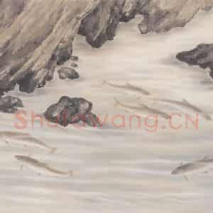 1960年 苏卧农《鱼翔浅底》国画花鸟作品图片鉴赏