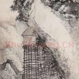 1948年 叶永青《汲泉图》国画山水作品图片鉴赏