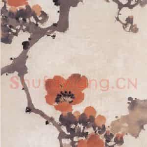 1936年 赵少昂《木棉螳螂》国画花鸟作品图片鉴赏