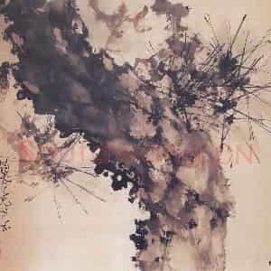 1941年 赵少昂《草虫松树图》国画花鸟作品图片鉴赏