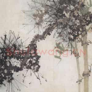 1944年 赵少昂《岁寒三友》国画花鸟作品图片鉴赏