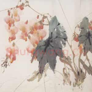 1946年 赵少昂《花卉册》国画花鸟作品图片鉴赏