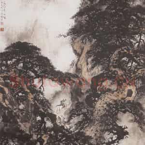 1964年 黎雄才《快马加鞭 未下鞍》国画山水作品图片鉴赏