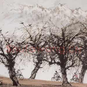 1964年 关山月《春到雁门》国画山水作品图片鉴赏