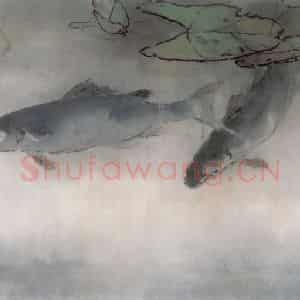 1999年 杨善深《双青图》国画花鸟作品图片鉴赏