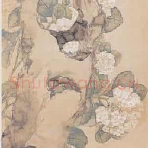 1900年 高剑父《花卉四条》国画花鸟作品图片鉴赏