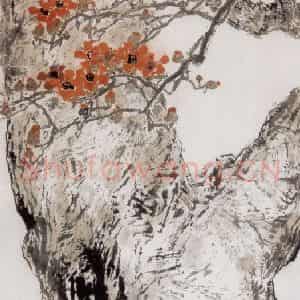 1999年 杨善深《红棉》国画花鸟作品图片鉴赏