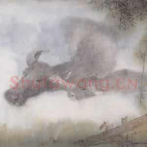 1999年 杨善深《双牛图》国画花鸟作品图片鉴赏