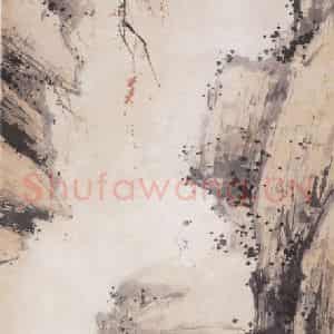 1928年 高剑父《秋山高士图》国画山水作品图片鉴赏