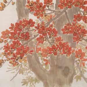 1942年 陈树人《春光》国画花鸟作品图片鉴赏