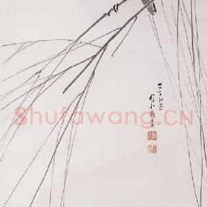 1942年 陈树人《寒鸦叫雪》国画花鸟作品图片鉴赏