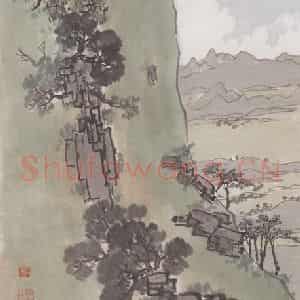 陈树人《庐山远眺》国画山水作品图片鉴赏