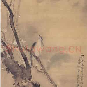 1907年 高奇峰《望梅》国画花鸟作品图片鉴赏