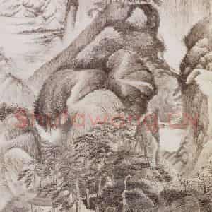 清代 吴历《松壑鸣琴图轴》国画山水作品图片鉴赏