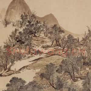 清代 吴历《仿赵大年山水轴》国画山水作品图片鉴赏