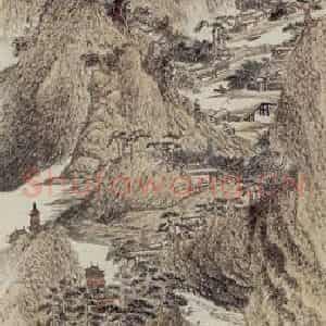 清代 吴历《静深秋晓图轴》国画山水作品图片鉴赏