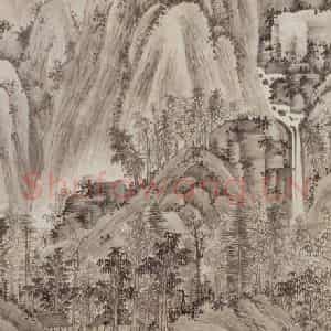 清代 吴历《村庄归棹图轴》国画山水作品图片鉴赏