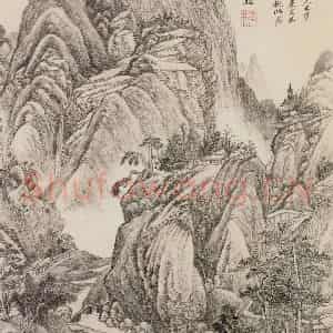 清代 吴历《泉声松色图轴》国画山水作品图片鉴赏