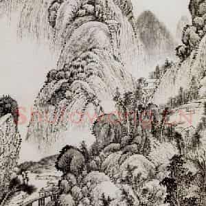 清代 吴历《拟古脱古图轴》国画山水作品图片鉴赏