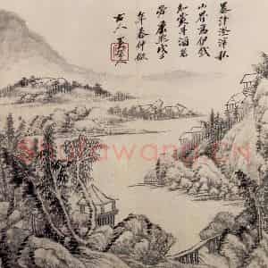 清代 吴历《墨笔山水册》国画山水作品图片鉴赏