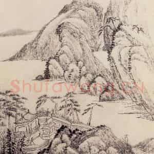 清代 吴历《墨笔山水册》国画山水作品图片鉴赏