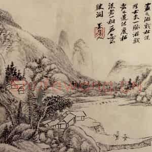 清代 吴历《墨笔山水册》国画山水作品图片鉴赏