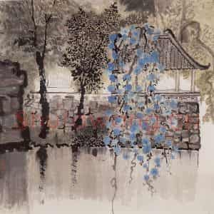 1981年 庞薰琴《藤花》国画花鸟作品图片鉴赏