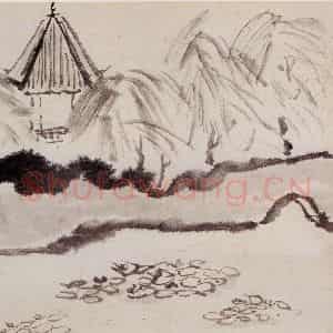 1981年 庞薰琴《无锡小景》国画山水作品图片鉴赏