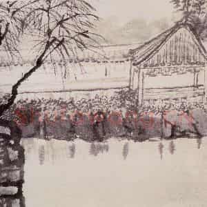 1983年 庞薰琴《南通小景》国画山水作品图片鉴赏