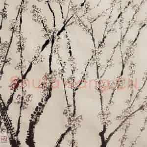 1984年 庞薰琴《梅花》国画花鸟作品图片鉴赏