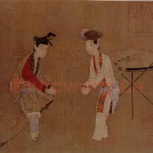 宋代 夫名《杂剧图》国画人物作品图片鉴赏