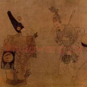 宋代 夫名《杂剧眼药酸图》国画人物作品图片鉴赏
