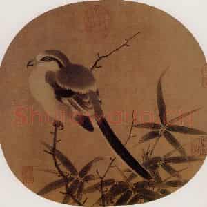 宋代 李安忠《竹鸠图》国画花鸟作品图片鉴赏