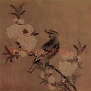 宋代 夫名《桃花山鸟图》国画花鸟作品图片鉴赏
