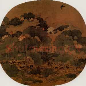 宋代 夫名《太液荷风图》国画花鸟作品图片鉴赏